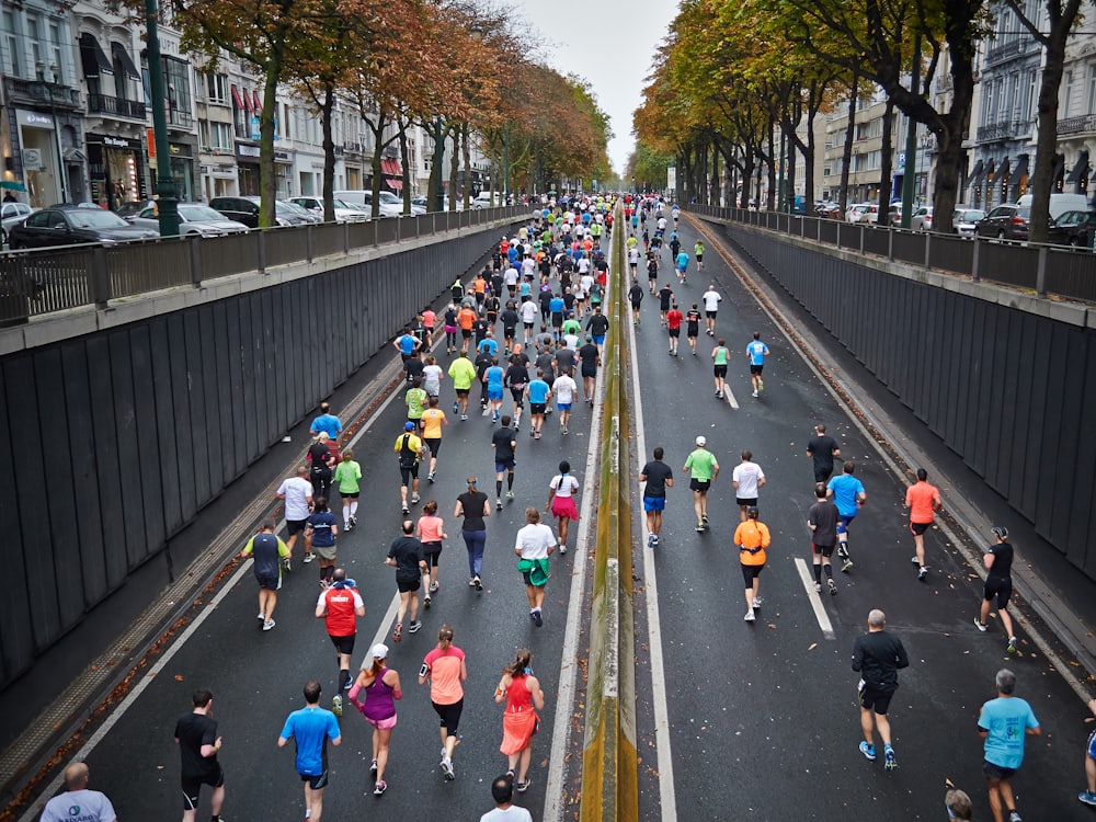 Runners racing